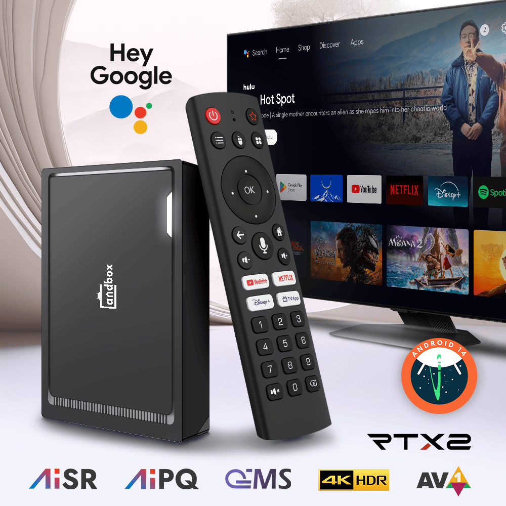 Realtek RTD1325TPB Android TV Box | Android 14, Voice Control, 4GB